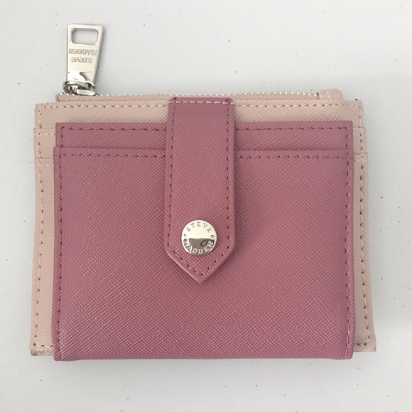 Steve Madden Handbags - Steve Madden Pink Snap Zip Mini Wallet